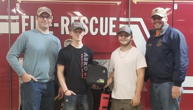Danny Warren and other City of Erin Fire Department staff, AED.us giveaway winners