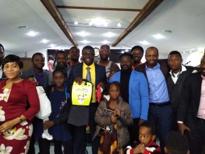 Pastor and members of Calvary Tabernacle of Praise, AED.us giveaway winners
