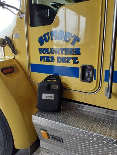 AED donated to Sunset Fire Department by AED.us