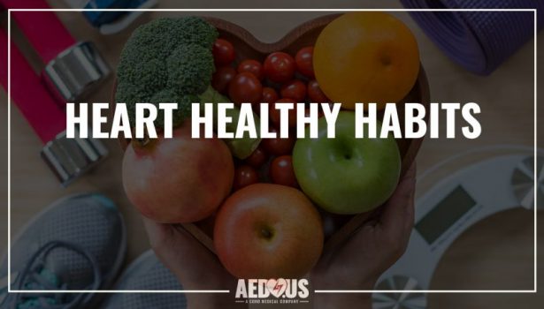 Heart Healthy Habits blog. Fruits and veggies in a heart-shaped bowl
