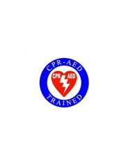 DEFIBTECH “CPR-AED TRAINED” DECAL 4''