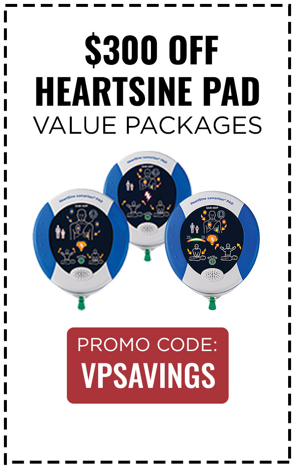 $300 Off HeartSine PAD Value Packages.