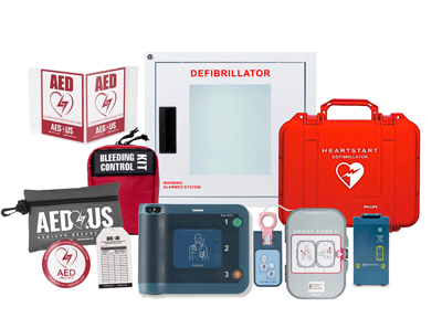 Philiips Heartstart FRX AED (Schools & Youth Athletics Package) with Pediatric Key and your choice of Wall Cabinet or Hardshell Case